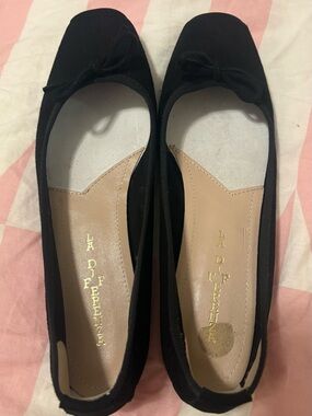 La Difernza Italian Black Ballet Suede Flats Size 40